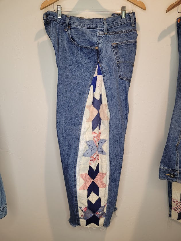 Quilted Barrel Jeans (42" waist)