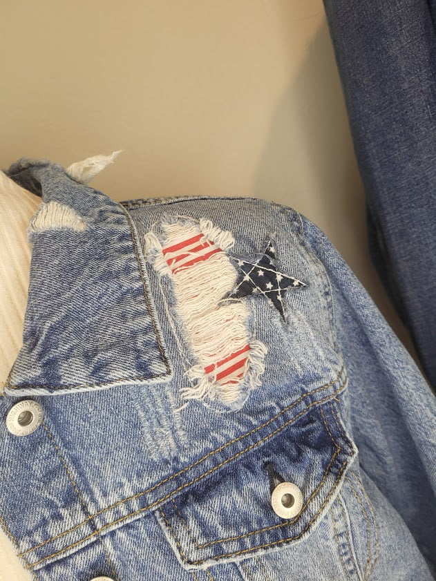 Denim Jacket Patriotic (Medium)