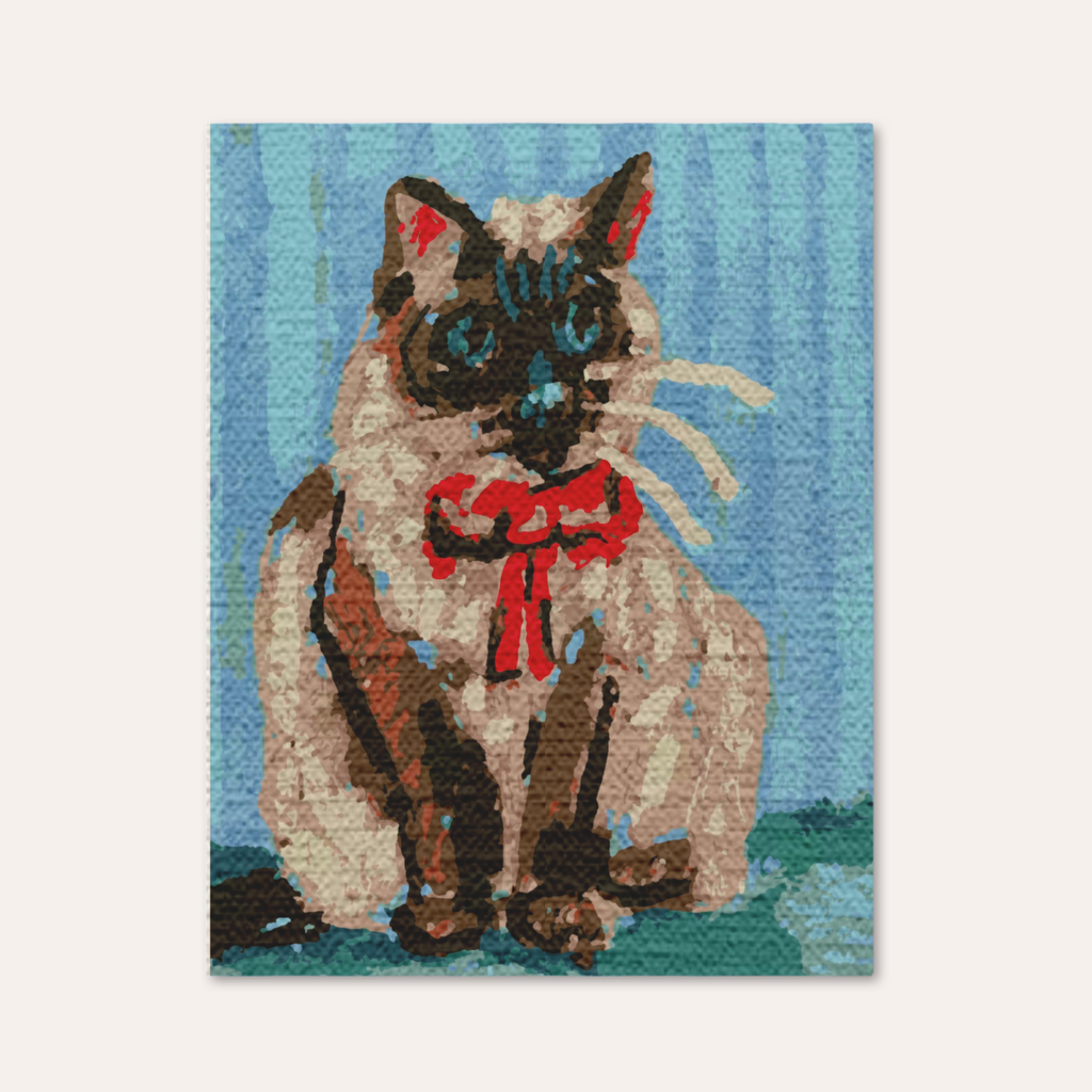 Cat With Bow - Paint by Numbers Kit