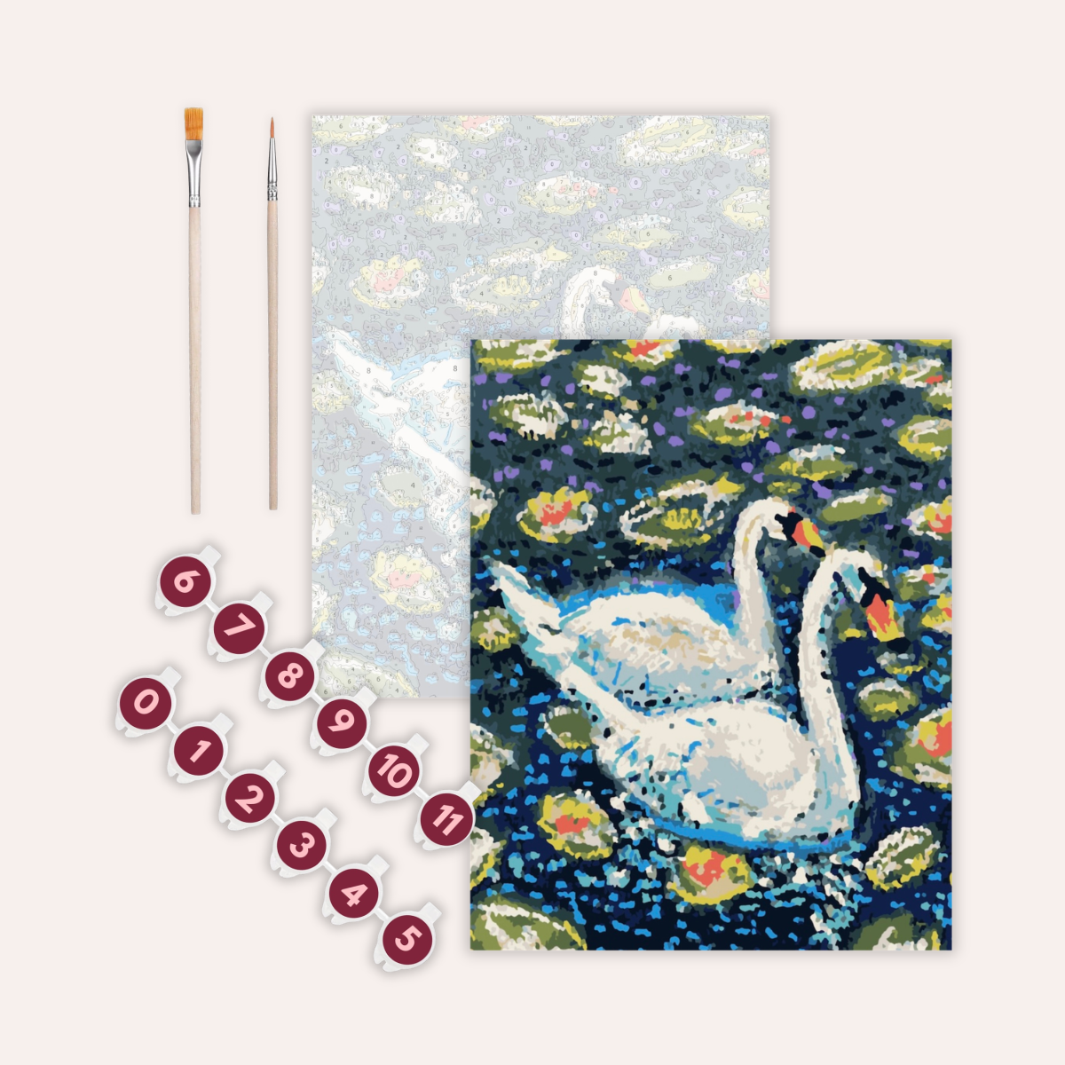 Two Swans - Paint by Numbers Kit