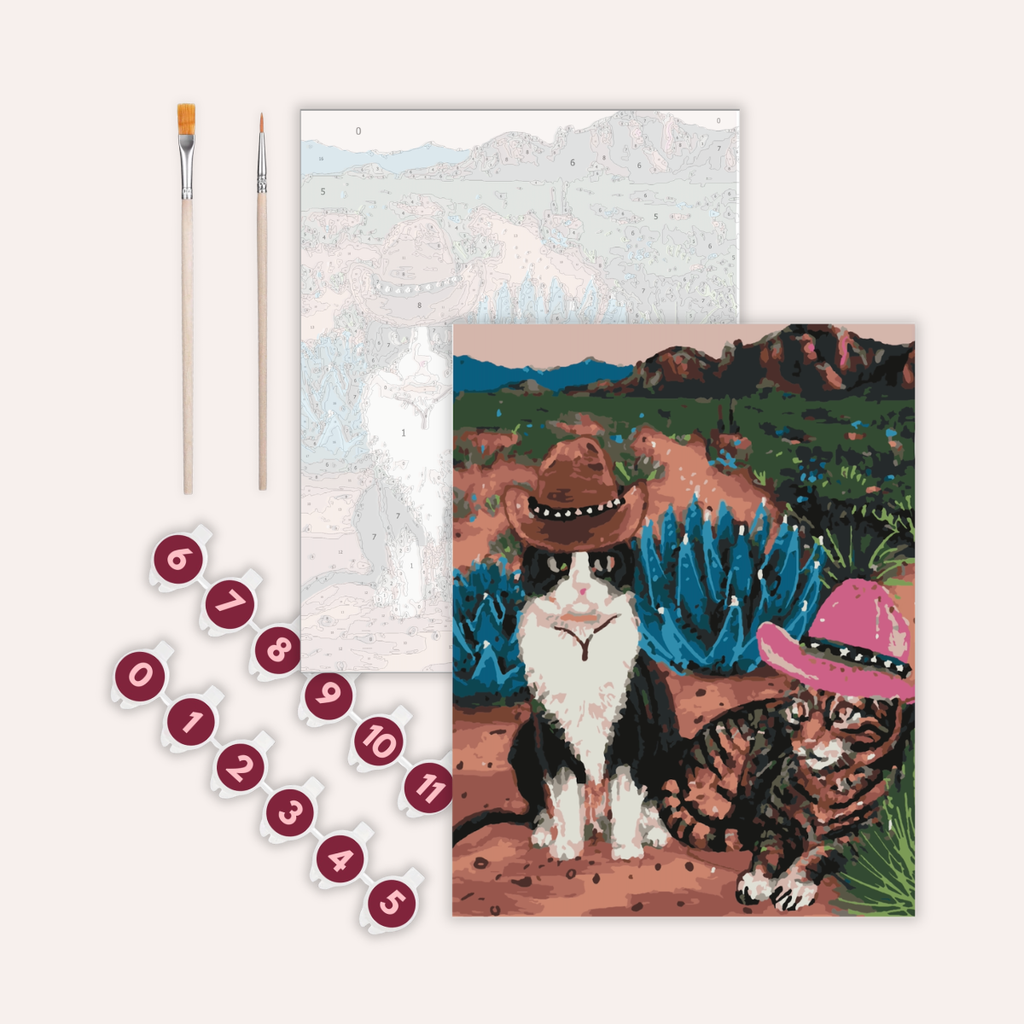 Cowboy Cats - Paint by Numbers Kit