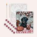 Black Lab At Pizza Restaurant - Paint by Numbers Kit