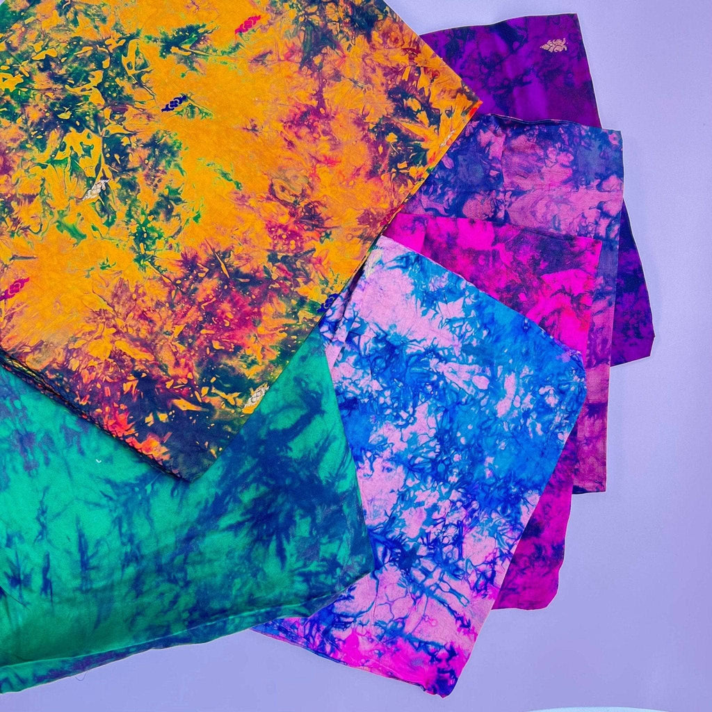 Colorful Sari Scrap Bundle –  Handpicked Fabric Pieces for Crafting, Mending & Journaling