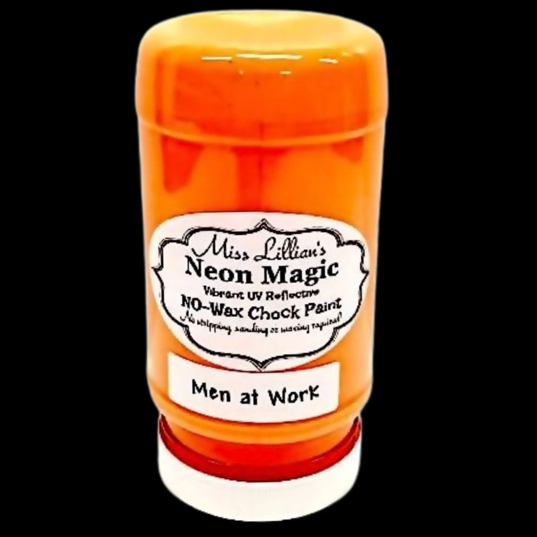 MEN AT WORK-NEON No Wax Chock Paint (Bright Orange)